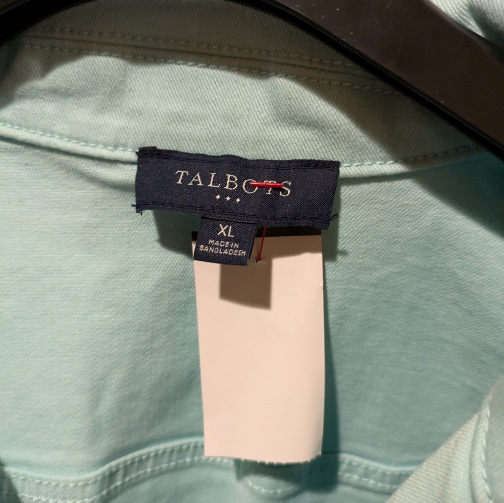 Talbots Stretch Jean Jacket   XL color Teal - Picture 8 of 16